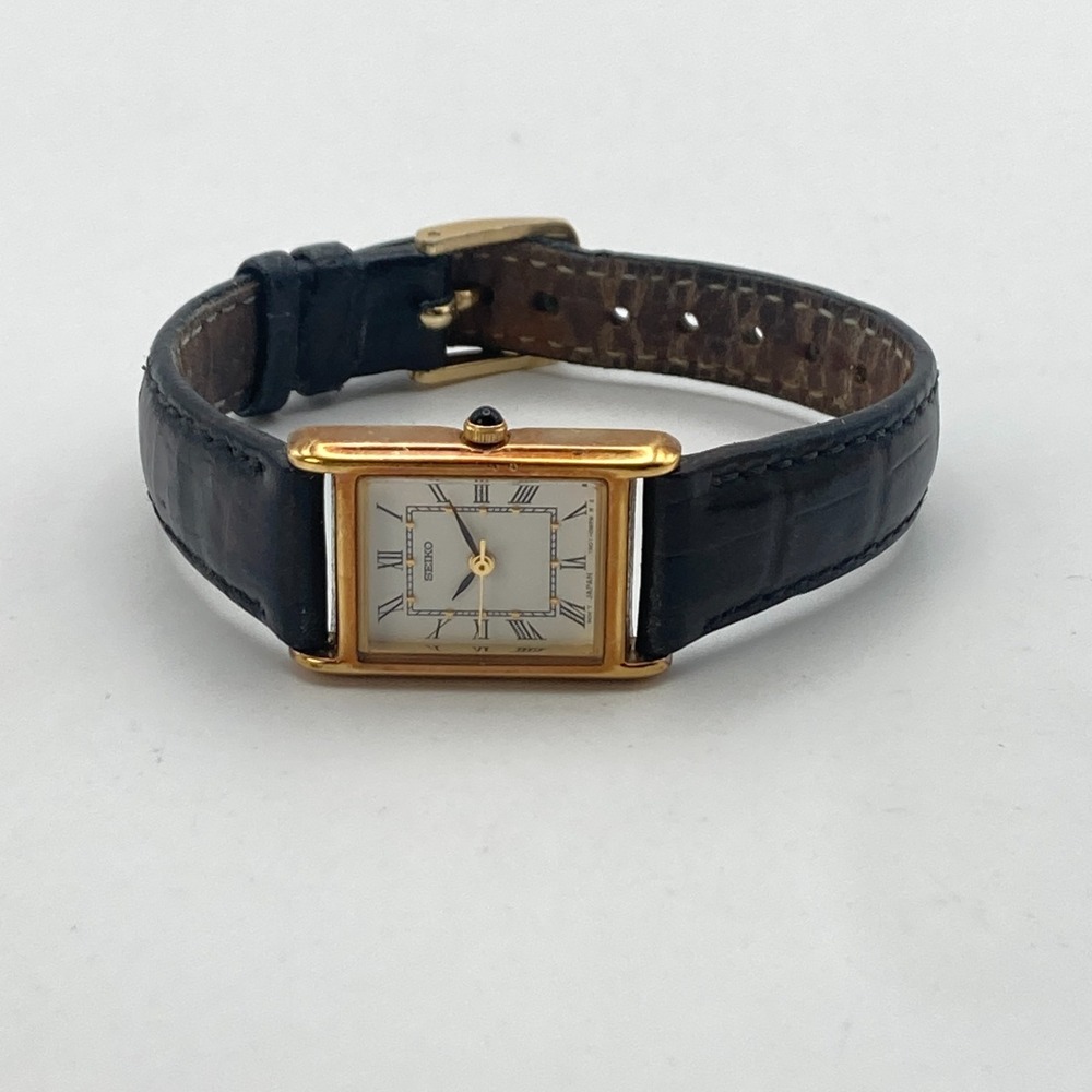 Vintage Seiko Women's Tank Watch 18mm Gold Tone 1N01-0LK0 WR New Battery 7.5" - Picture 11 of 16